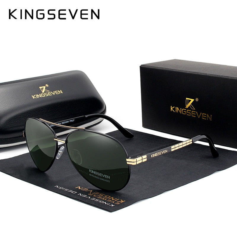 KINGSEVEN 2023 New Design Aviation Alloy Frame HD Polarized Sunglasses For Men UV400 Protection Eyewear - KiwisLove