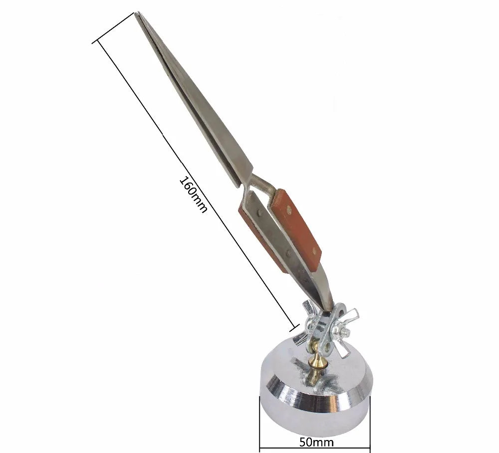 Cross Locking Lock Tweezer Self Closing Jewelry Soldering Craft Repair Tool Insulated Tweezer Straight Elbow Tip