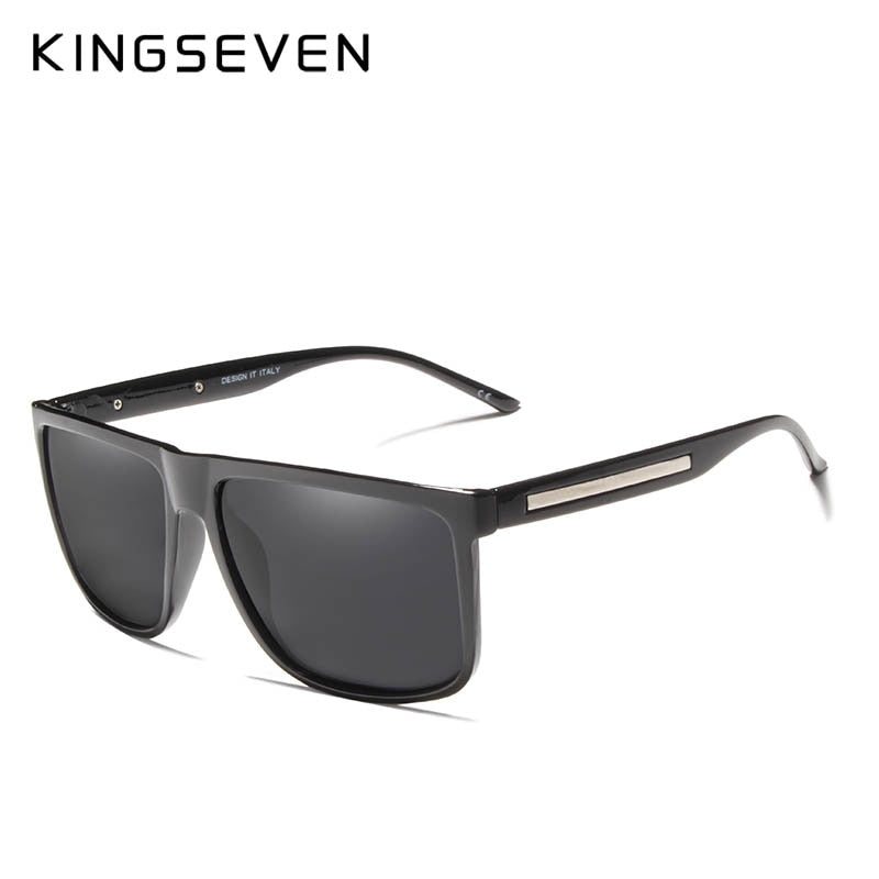 KINGSEVEN BRAND DESIGN Sunglasses Men Male Polarized Sunglasses Driving Vintage TR90 Square Frame Goggles Gafas UV400 - KiwisLove