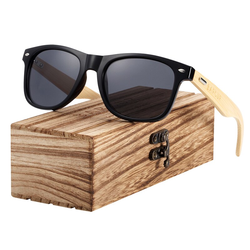 BARCUR Bamboo Sunglasses Men Women Travel Sun Glasses Vintage Wooden Leg Eyeglasses Fashion Sunglasses Male - KiwisLove