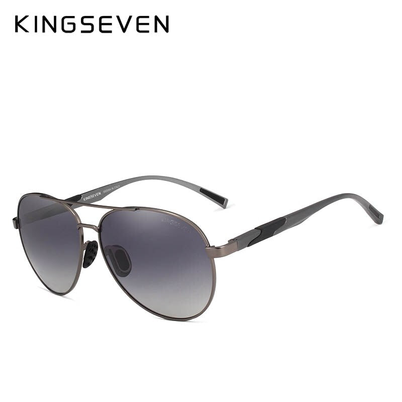 KINGSEVEN 2018 New Aviation Gun Gradient Sunglasses Brand Men Design Sun glasses Polarized HD Aluminum Driving Oculos N7228 - KiwisLove