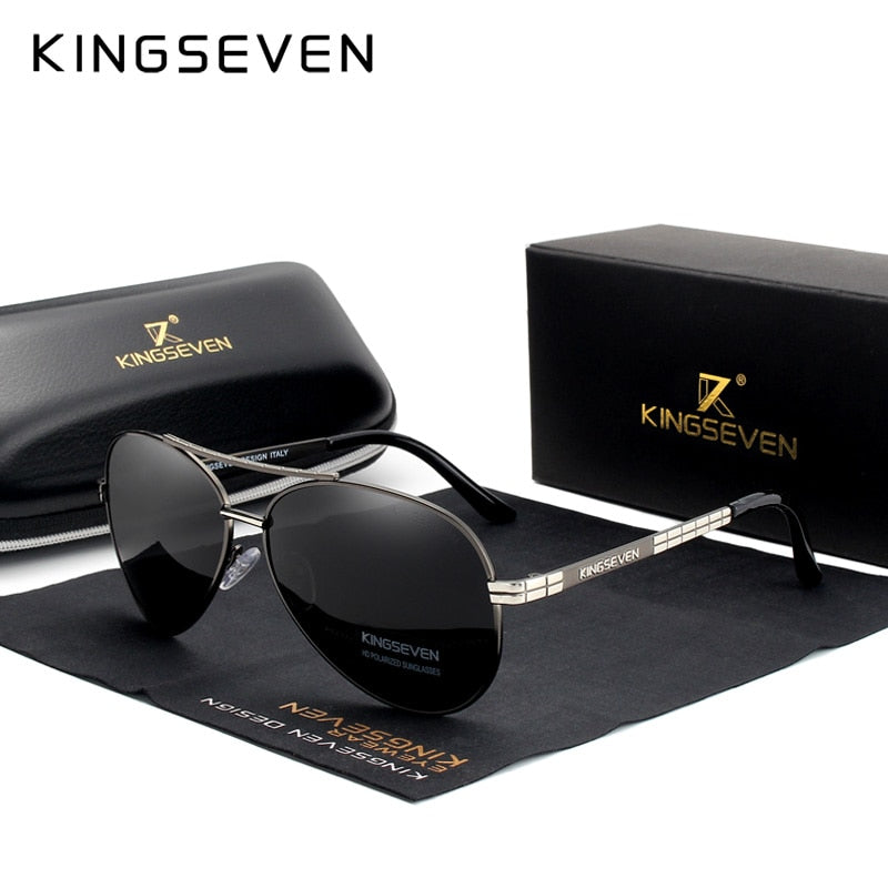 KINGSEVEN 2023 New Design Aviation Alloy Frame HD Polarized Sunglasses For Men UV400 Protection Eyewear - KiwisLove