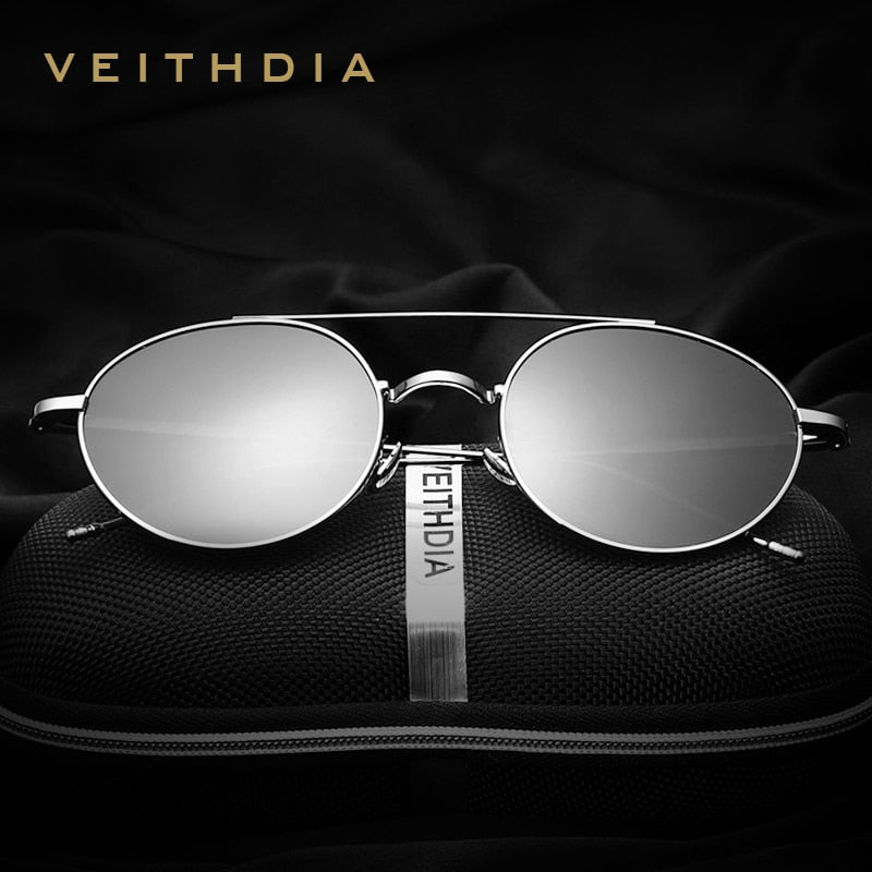 VEITHDIA Sunglasses Brand Designer Fashion Vintage Sun Glasses Polarized Coating Mirror Round Male Eyewear For Men/Women 3617 - KiwisLove