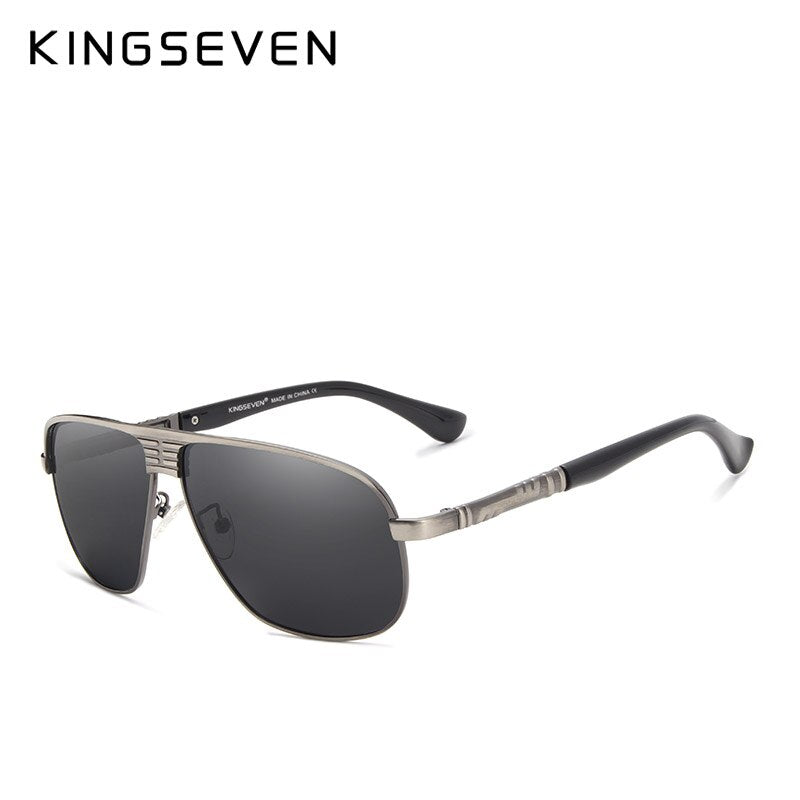 KINGSEVEN Aluminum Brand Classic Retro Polarized Sunglasses Men  Coating Black Driving Sun Glasses Square Eyewear Male Goggles - KiwisLove