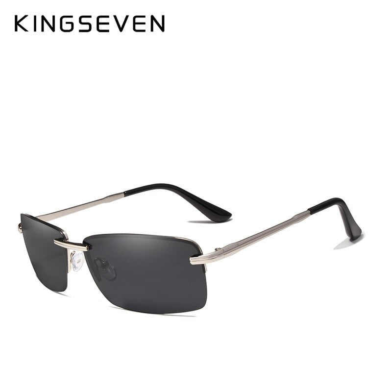 KINGSEVEN Rectangle Sunglasses Men Travel Polarized Rimless Sun glasses Male Fishing Eyewear Oculos Gafas N7905 - KiwisLove