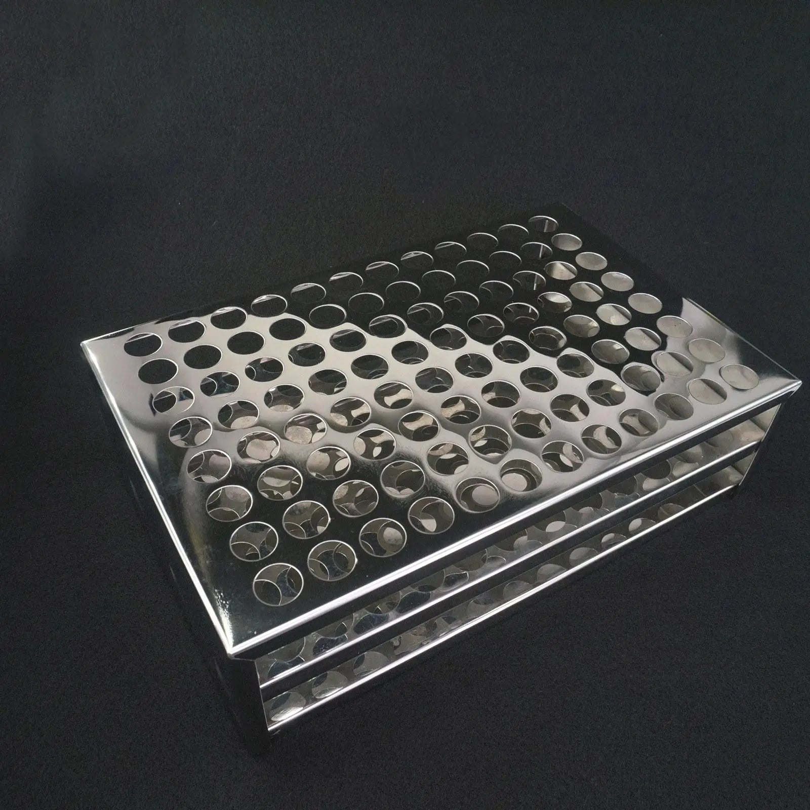 16mm Diam x 96 Holes Stainless Steel Test Tube Rack Holder Storage Lab ...