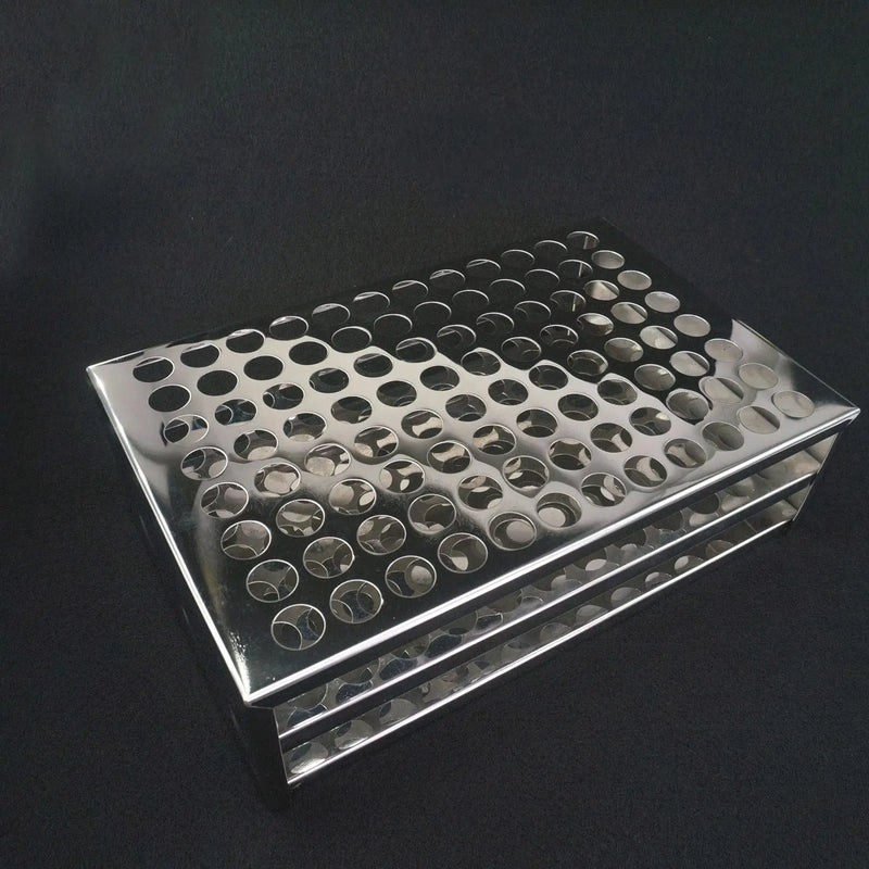 16mm Diam x 96 Holes Stainless Steel Test Tube Rack Holder Storage Lab Stand - KiwisLove