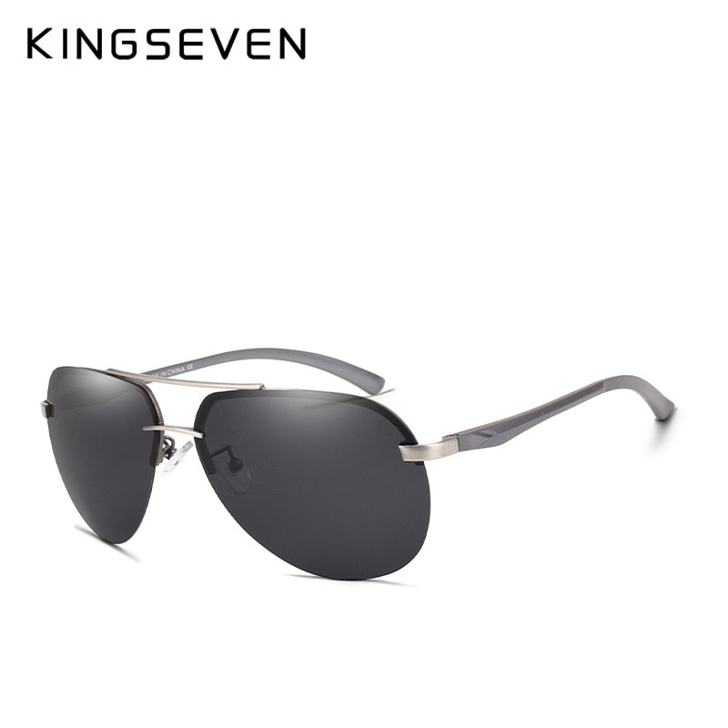 KINGSEVEN BRAND DESIGN Aluminum Pilot Polarized Sunglasses Men Vintage Metal Frame Driving Sunglasses Male Goggles - KiwisLove