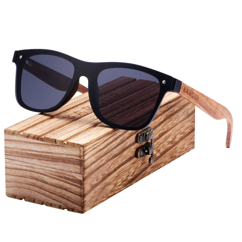 BARCUR Sunglasses Men Wood Sun glasses for men Sports Eyewear Square Sunglasses Women Oculos de sol masculino - KiwisLove