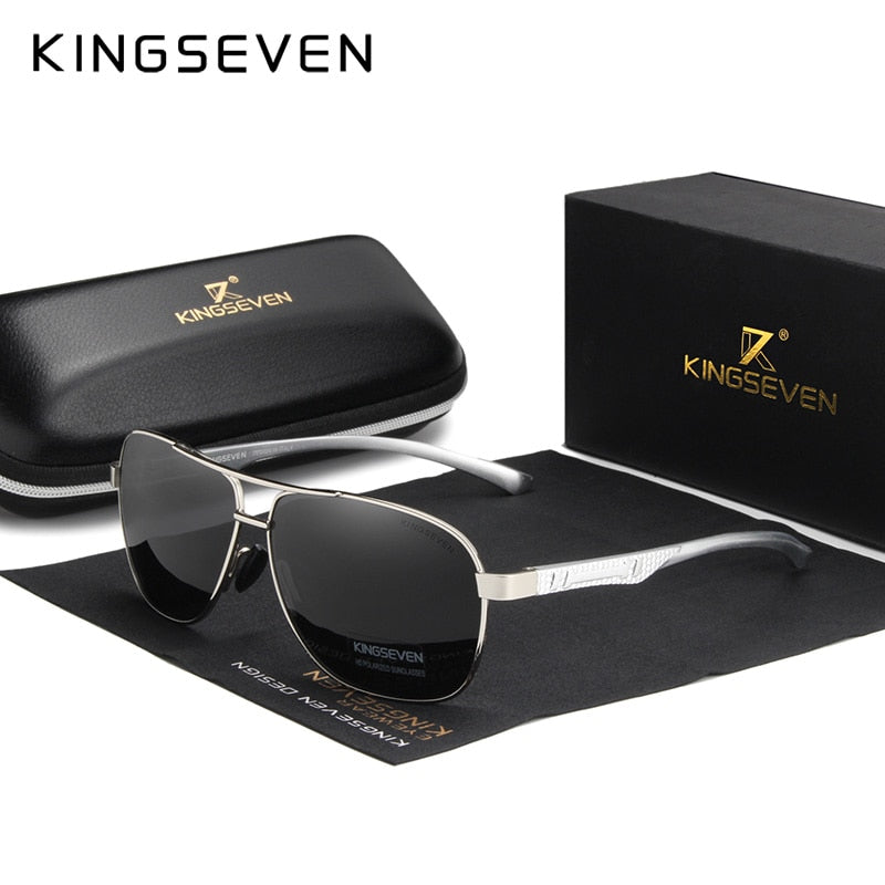 KINGSEVEN 2022 Brand Men Aluminum Sunglasses Polarized UV400 Mirror Male Sun Glasses Women For Men Oculos de sol - KiwisLove