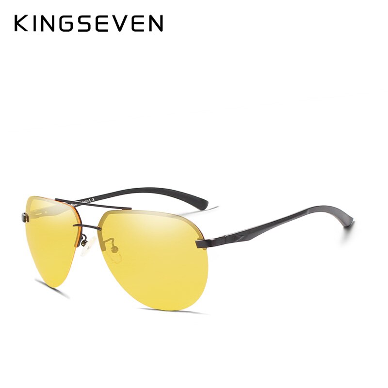 KINGSEVEN BRAND DESIGN Aluminum Pilot Polarized Sunglasses Men Vintage Metal Frame Driving Sunglasses Male Goggles - KiwisLove