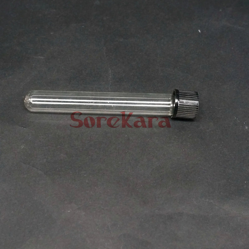 LOT 5 12x100mm Glass Test Tube Round bottom with Screw Cap for Chemistry Laboratory - KiwisLove