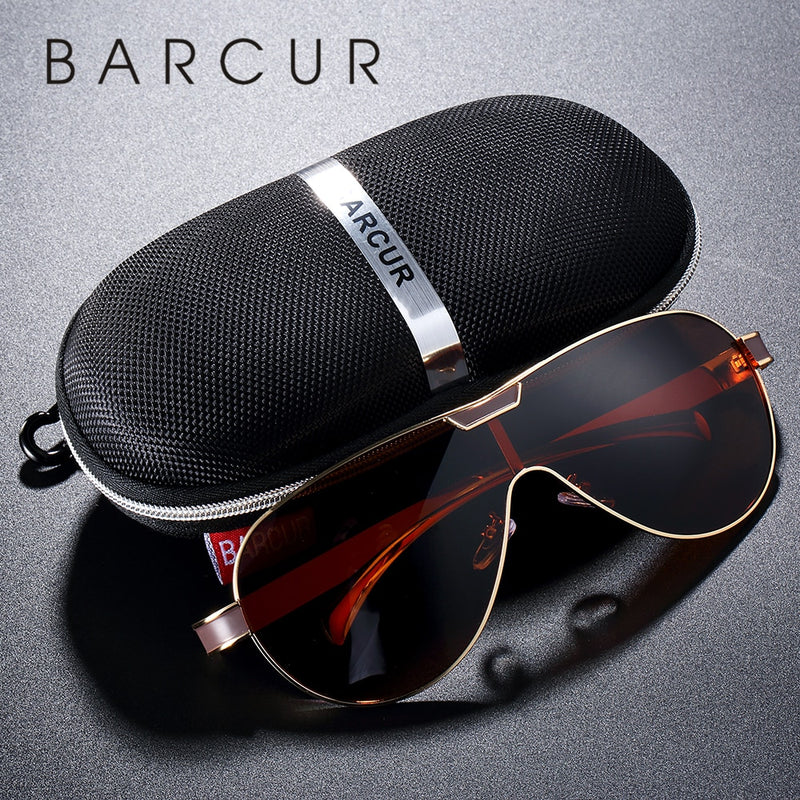 BARCUR Driving Polarized Sunglasses Men Brand Designer Sun Glasses For Men Sports Eyewear Lunette De Soleil Homme - KiwisLove