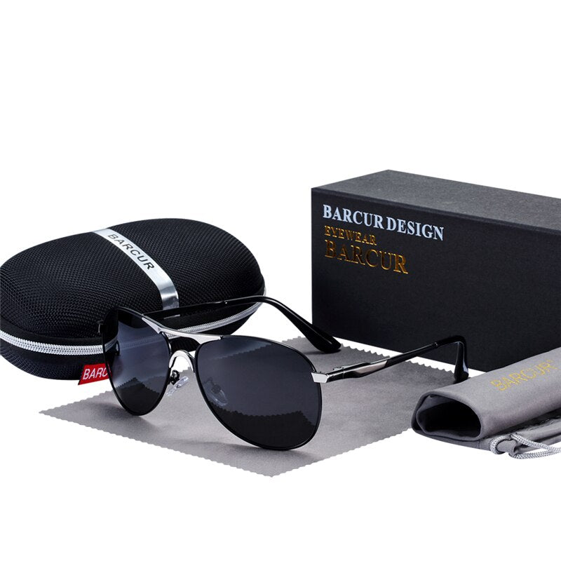 BARCUR High Quality Male Sunglasses Men Polarized Brand Design Sun Glasses Male Oculos Mens Sunglasses s8712 Brand designer - KiwisLove