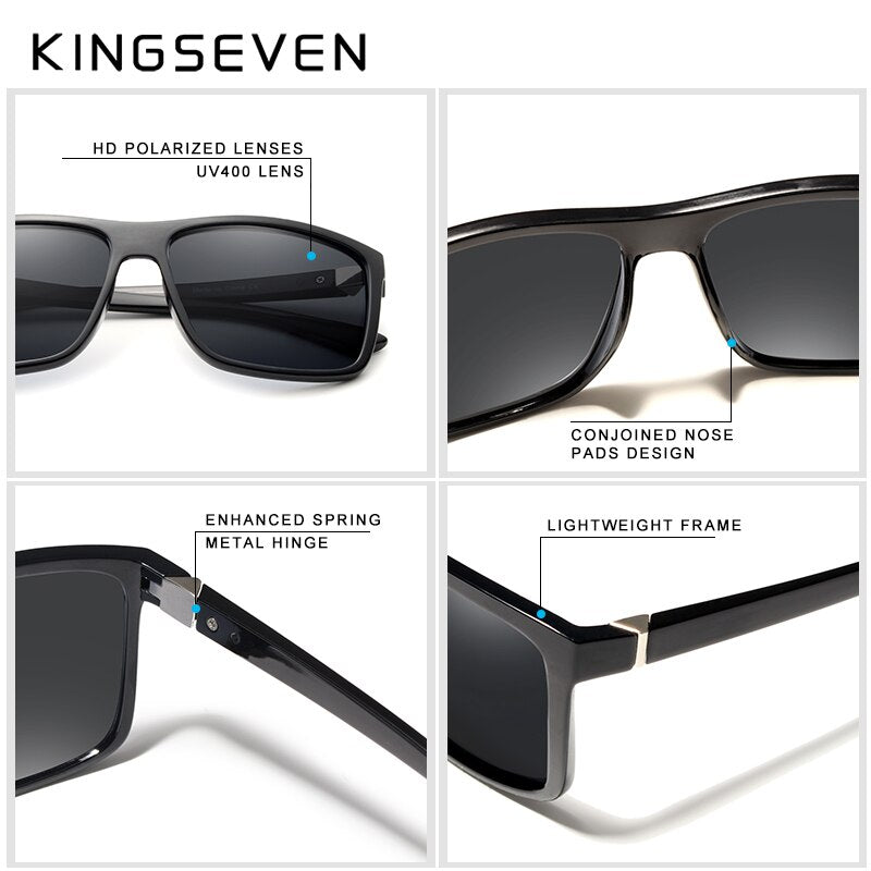 KINGSEVEN Brand Vintage Style Sunglasses Men UV400 Classic Male Square Glasses Driving Travel Eyewear Unisex Gafas Oculos S730 - KiwisLove