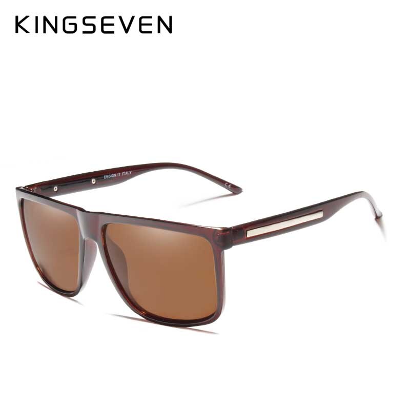KINGSEVEN BRAND DESIGN Sunglasses Men Male Polarized Sunglasses Driving Vintage TR90 Square Frame Goggles Gafas UV400 - KiwisLove