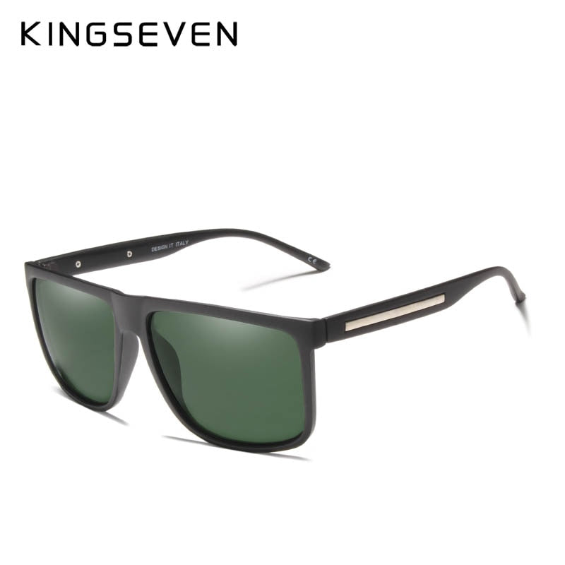 KINGSEVEN BRAND DESIGN Sunglasses Men Male Polarized Sunglasses Driving Vintage TR90 Square Frame Goggles Gafas UV400 - KiwisLove