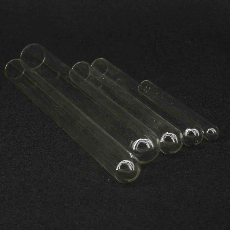 (5) 10x75 10x100 12x100 13x100 15x100 15x150 18x180 20x150 20x200 25x250mm Glass Clear Test Tube Plain End Round Bottom - KiwisLove