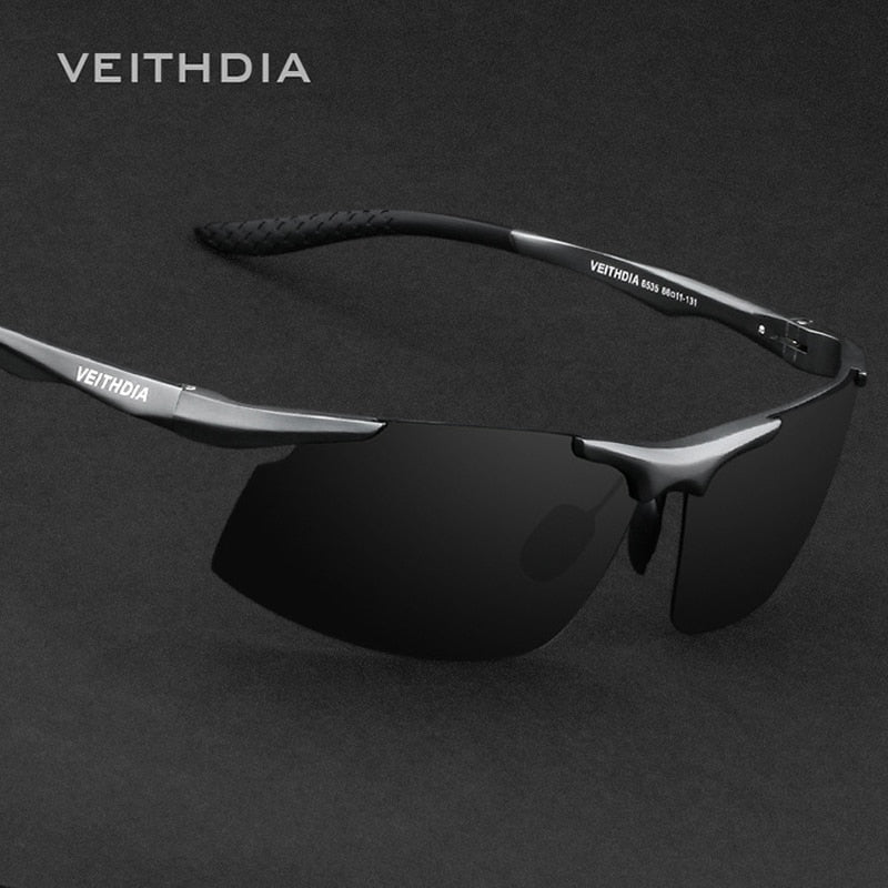 VEITHDIA Sunglasses Aluminum Men Polarized UV400 Lens Rectangle Rimless Driving Fishing Sun Glasses Sports Eyewear For Male 6535 - KiwisLove