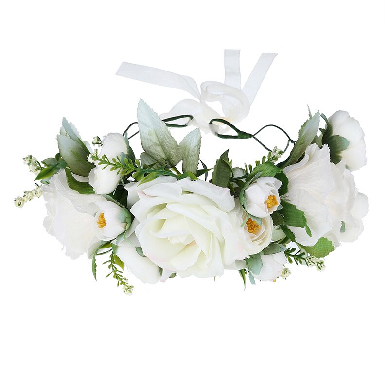 Women Bezel Flower Crown Bridal Floral Headband Wreath New Lady Girls Wedding Hair Accessories Bridesmaid Tiara - KiwisLove