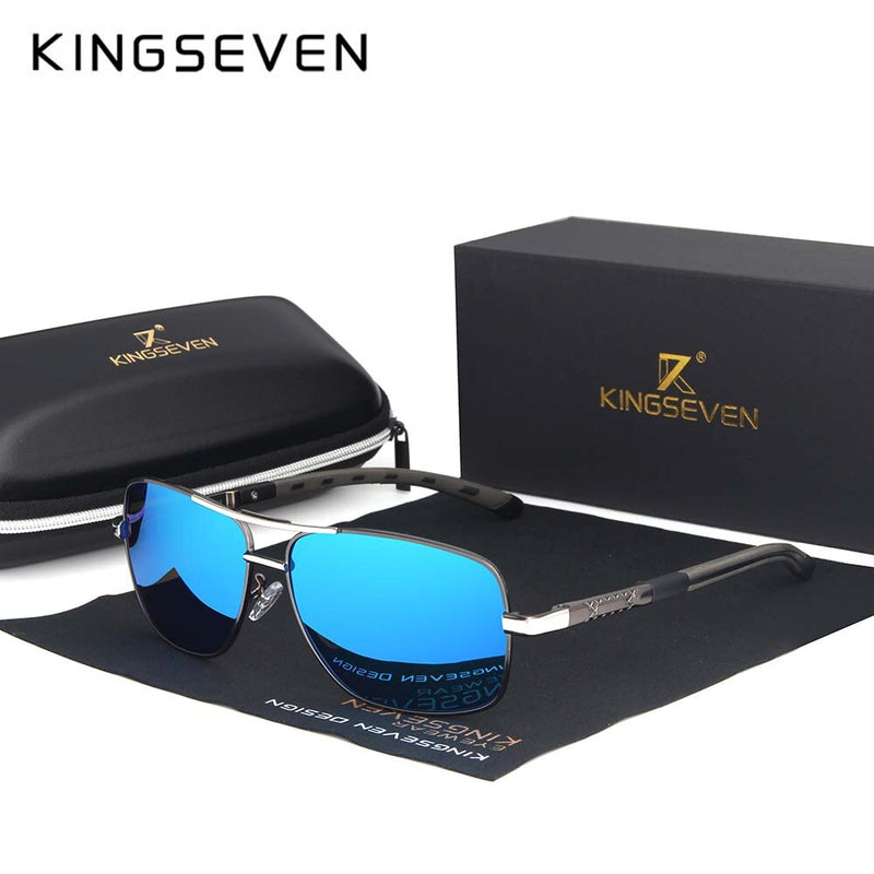 KINGSEVEN 2019 Brand Men Aluminum Sunglasses HD Polarized UV400 Mirror Male Sun Glasses Women For Men Oculos de sol N724 - KiwisLove