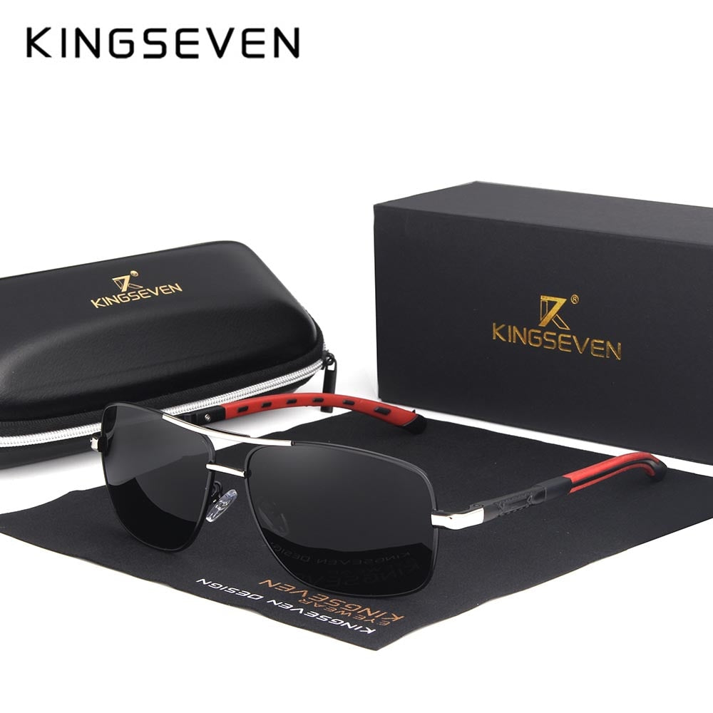 KINGSEVEN 2019 Brand Men Aluminum Sunglasses HD Polarized UV400 Mirror Male Sun Glasses Women For Men Oculos de sol N724 - KiwisLove