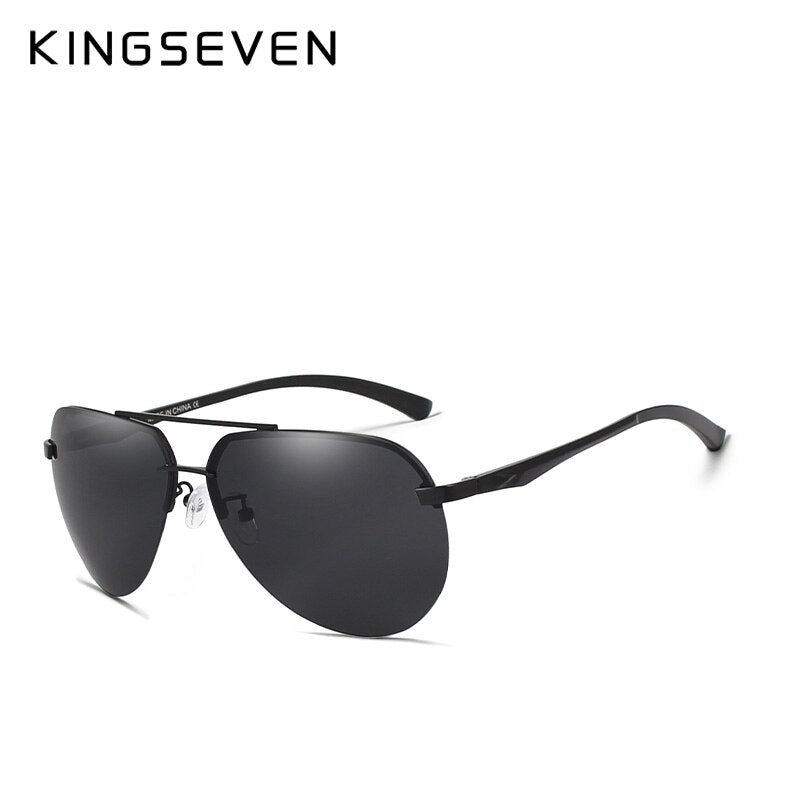 KINGSEVEN BRAND DESIGN Aluminum Pilot Polarized Sunglasses Men Vintage Metal Frame Driving Sunglasses Male Goggles - KiwisLove
