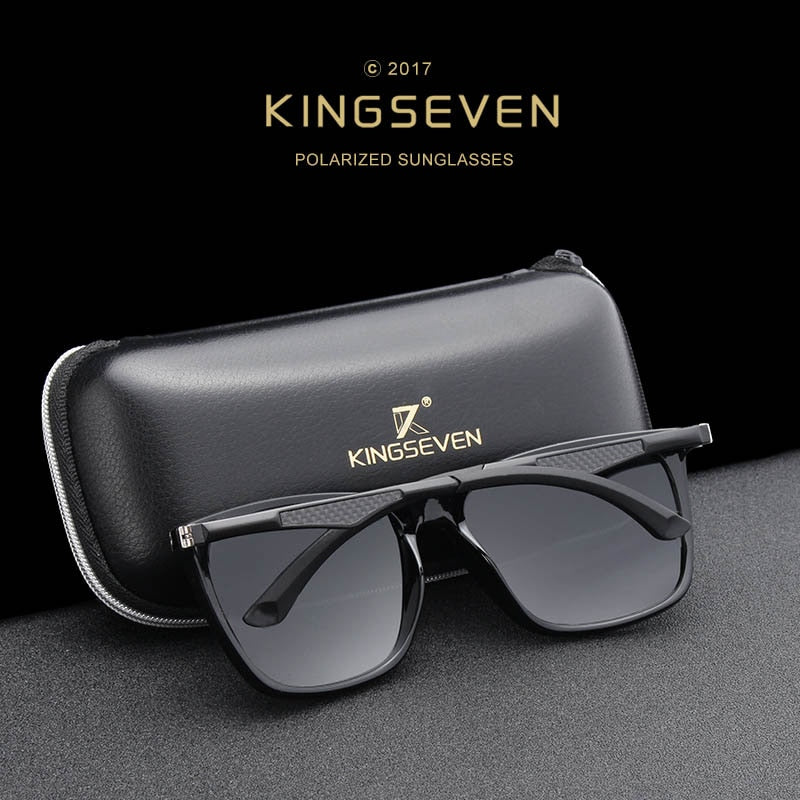 KINGSEVEN DESIGN Men Polarized Square Sunglasses Fashion Male Eyewear Aluminum Legs 100% UV Protection N7536 - KiwisLove