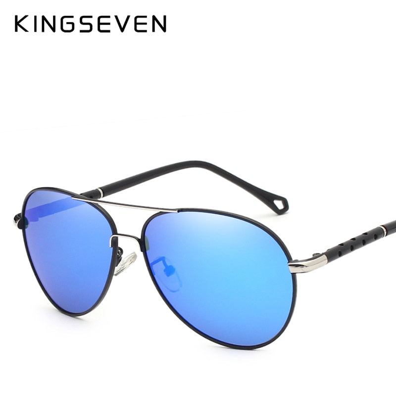 KINGSEVEN Brand Design Pilot Sunglasses Men and Women Polarized Mirror Hollow Frame UV Glass Goggles For Driving Fishing N7866 - KiwisLove