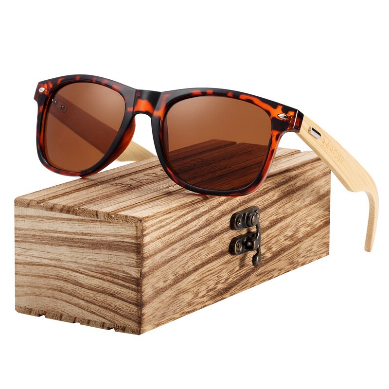 BARCUR Bamboo Sunglasses Men Women Travel Sun Glasses Vintage Wooden Leg Eyeglasses Fashion Sunglasses Male - KiwisLove