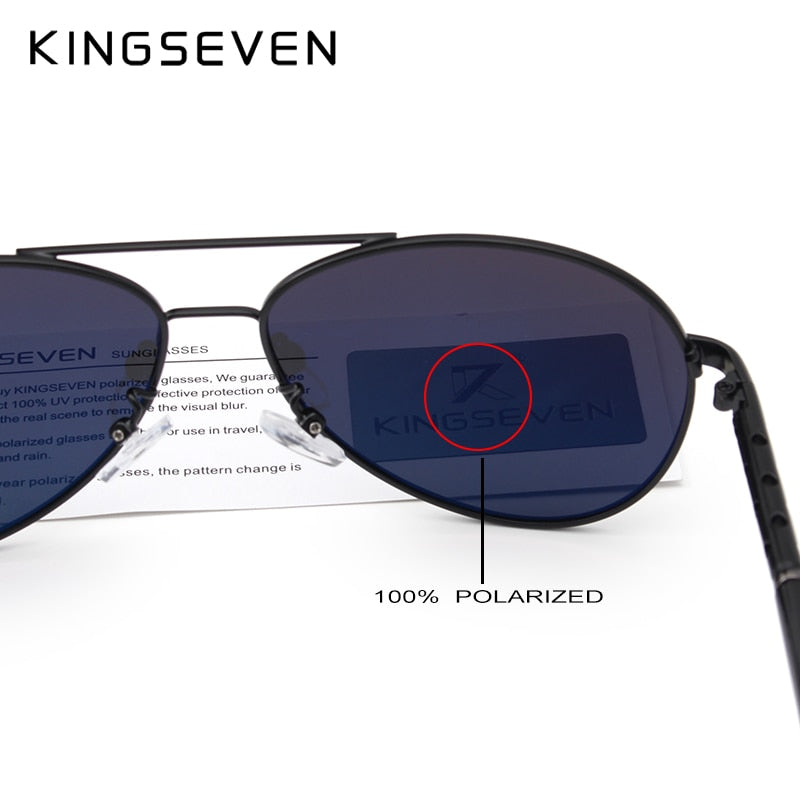 KINGSEVEN Brand Design Pilot Sunglasses Men and Women Polarized Mirror Hollow Frame UV Glass Goggles For Driving Fishing N7866 - KiwisLove