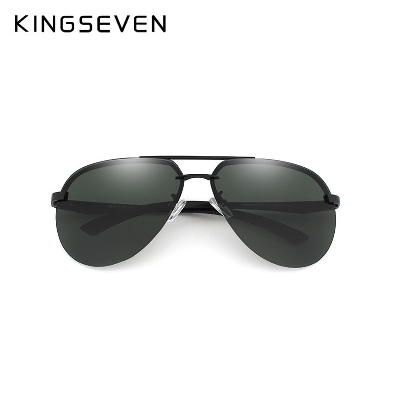 KINGSEVEN BRAND DESIGN Aluminum Pilot Polarized Sunglasses Men Vintage Metal Frame Driving Sunglasses Male Goggles - KiwisLove