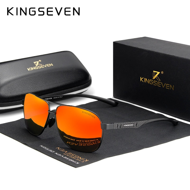 KINGSEVEN 2022 Brand Men Aluminum Sunglasses Polarized UV400 Mirror Male Sun Glasses Women For Men Oculos de sol - KiwisLove
