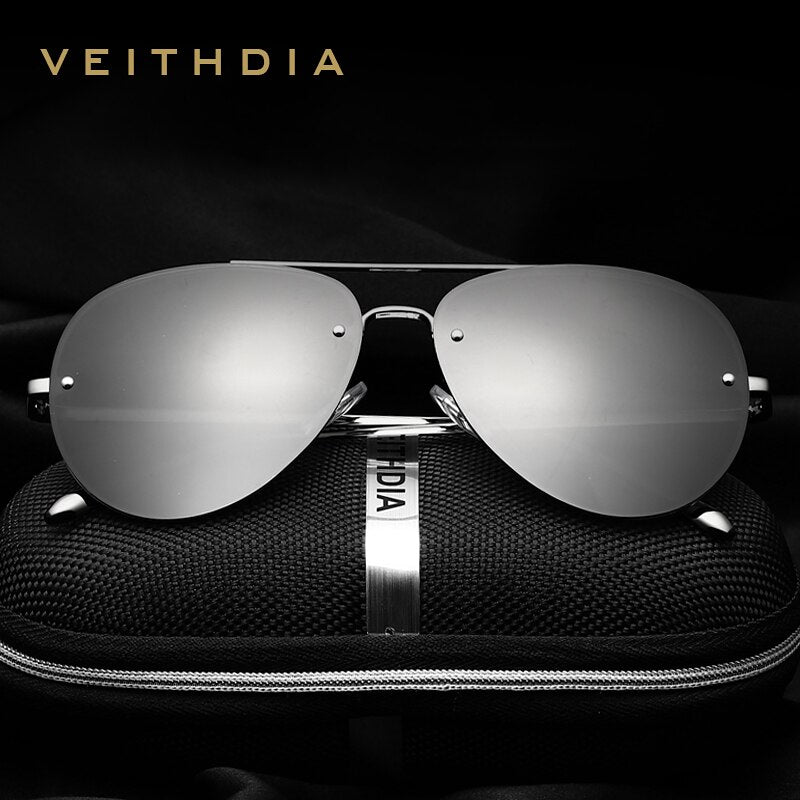 VEITHDIA Brand Women Men Sun Glasses Rimless Fashion Vintage Polarized UV400  Coating Mirror Sunglasses Eyewear For Female 3811 - KiwisLove