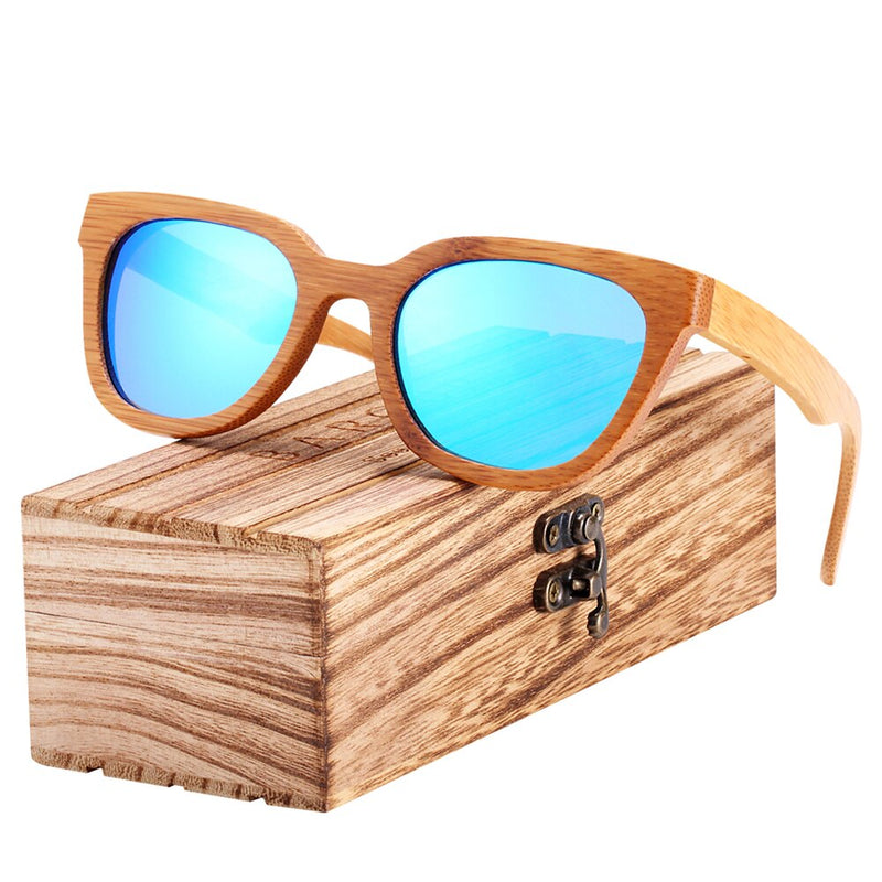 BARCUR New Bamboo Sun Glasses Men Wood Sunglasses Women Eyewear UV400 Protection Polarized Shades Best Gift - KiwisLove