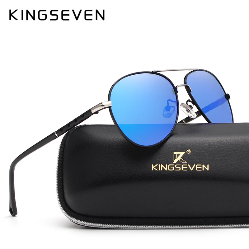 KINGSEVEN Brand Design Pilot Sunglasses Men and Women Polarized Mirror Hollow Frame UV Glass Goggles For Driving Fishing N7866 - KiwisLove