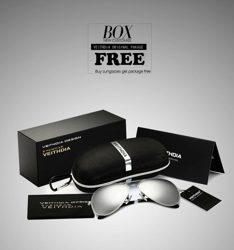 VEITHDIA Classic Fashion Polarized Men Women Sunglasses Reflective Coating Lens Eyewear Accessories Sun Glasses For Male/Female - KiwisLove