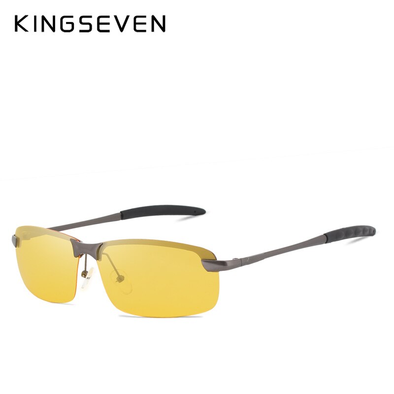 KINGSEVEN Night Vision Goggles Driving Polarized Sunglasses for men's car Driving Glasses Anti-glare Alloy Frame glasses night - KiwisLove