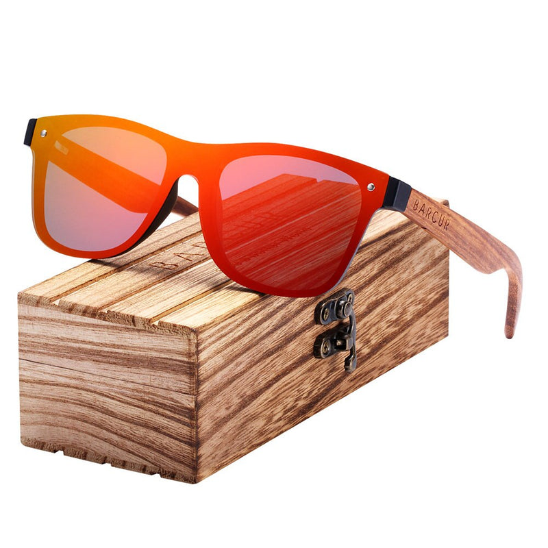 BARCUR Sunglasses Men Wood Sun glasses for men Sports Eyewear Square Sunglasses Women Oculos de sol masculino - KiwisLove