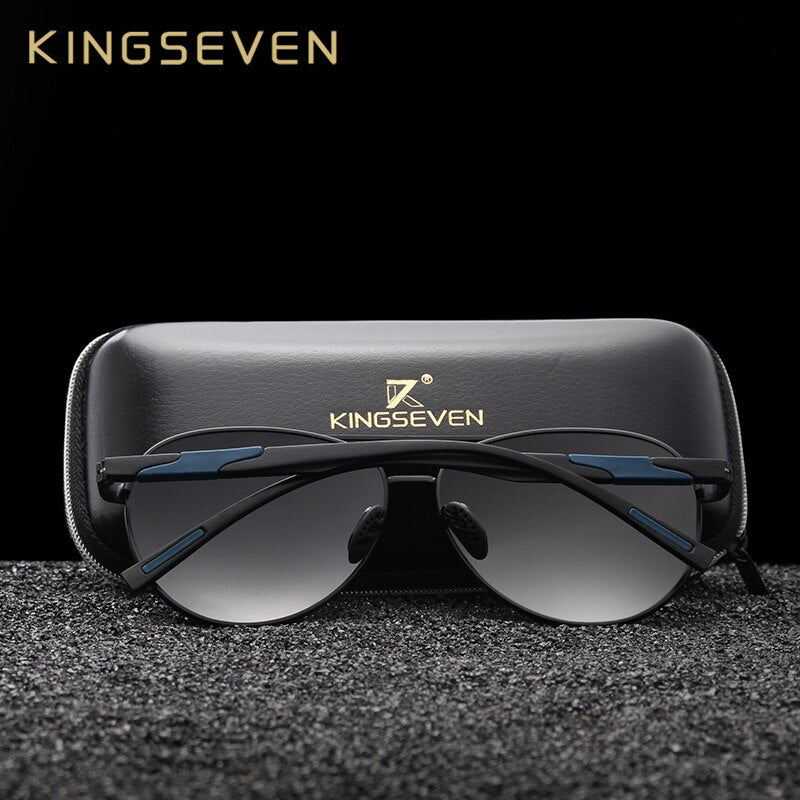 KINGSEVEN 2018 New Aviation Gun Gradient Sunglasses Brand Men Design Sun glasses Polarized HD Aluminum Driving Oculos N7228 - KiwisLove