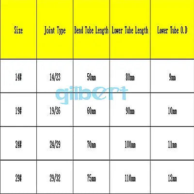 14/23 19/26 24/29 29/32 Joint Distilling Glass Adapter 105 Degree Bend with Straight Tube Labware - KiwisLove