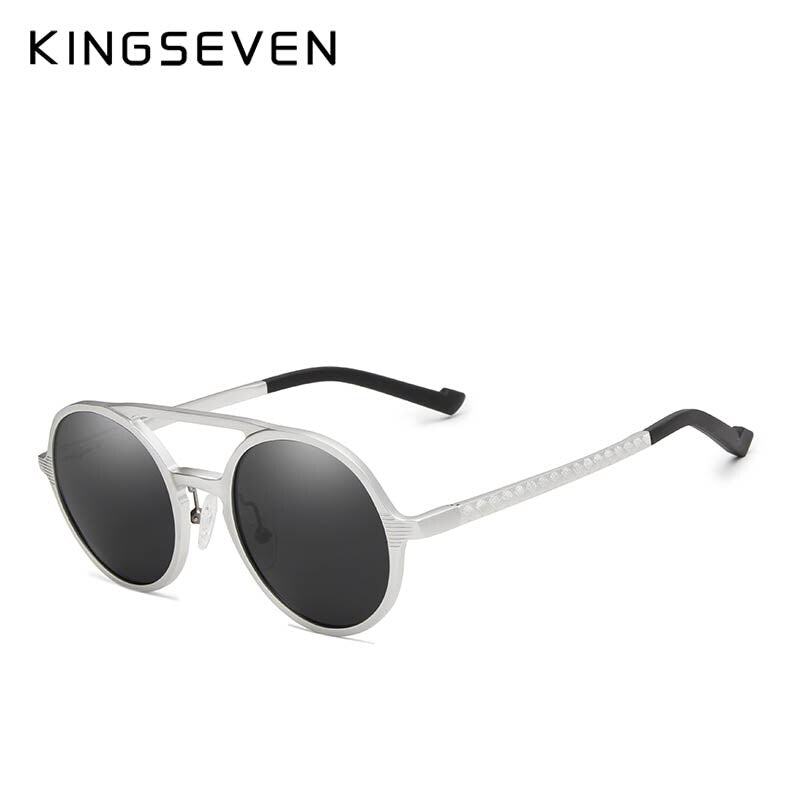 KINGSEVEN Aluminum Men's Round Sunglasses Polarized Men Punk Vintage Eyewear Accessories Sun Glasses Driving Retro Sun glasses - KiwisLove