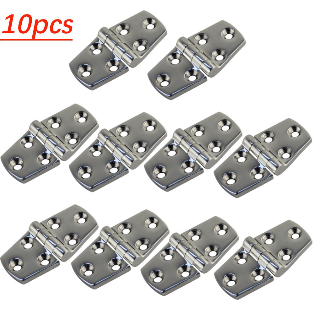 10PCS High Quality Stainless Steel 316 Boat Strap Hinge 6 Holes Deck Door Hatch Locker Strap Hinge FOR Marine Hardware 38*76mm - KiwisLove
