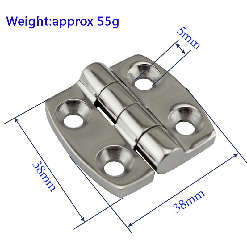 2Pcs Marine stainless steel Door Butt Hinge High Mirror Polished Silver Cabinet Drawer Box Hinge for marine boating accessories - KiwisLove