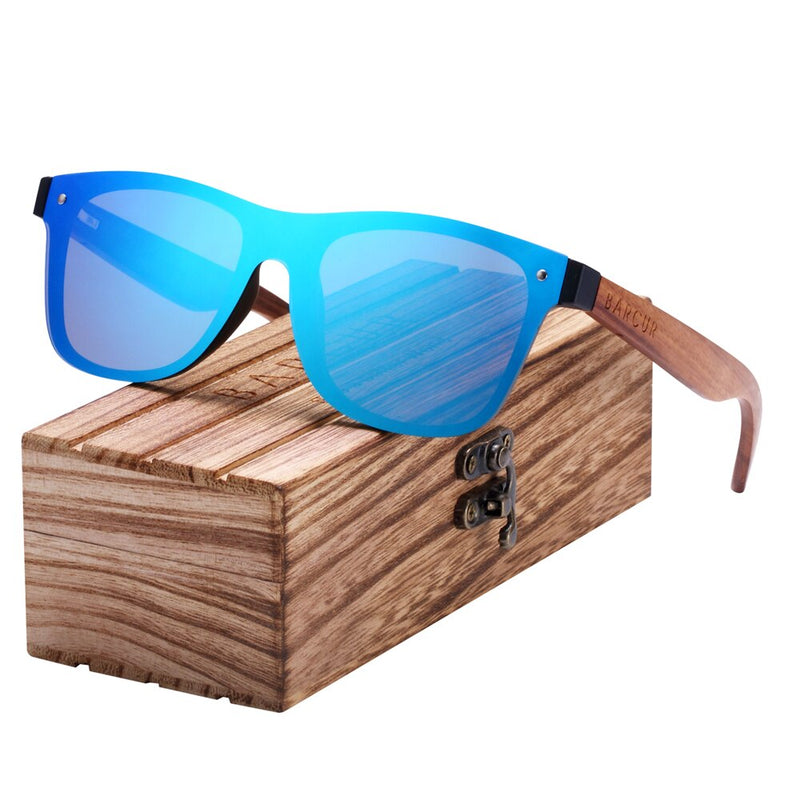 BARCUR Sunglasses Men Wood Sun glasses for men Sports Eyewear Square Sunglasses Women Oculos de sol masculino - KiwisLove