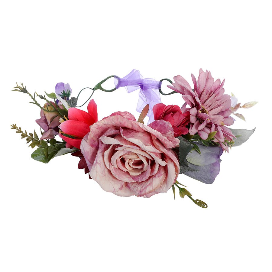 Women Bezel Flower Crown Bridal Floral Headband Wreath New Lady Girls Wedding Hair Accessories Bridesmaid Tiara - KiwisLove