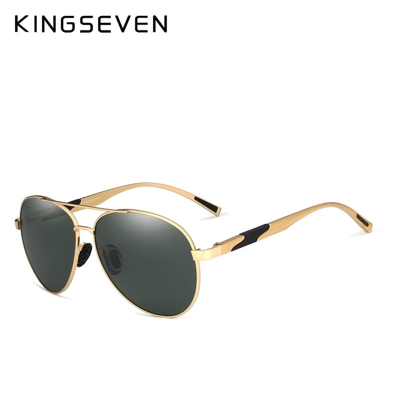 KINGSEVEN 2018 New Aviation Gun Gradient Sunglasses Brand Men Design Sun glasses Polarized HD Aluminum Driving Oculos N7228 - KiwisLove