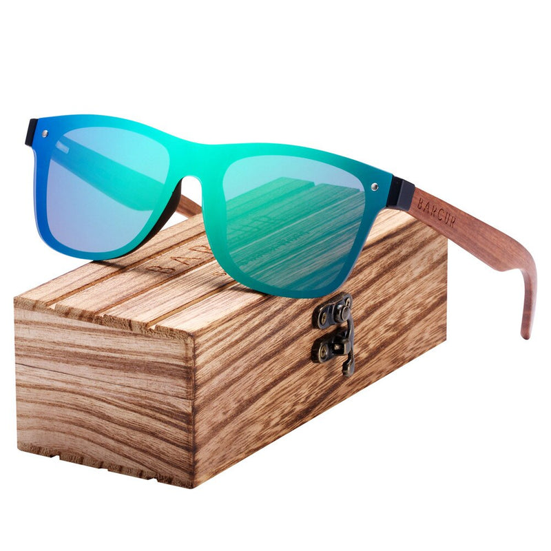 BARCUR Sunglasses Men Wood Sun glasses for men Sports Eyewear Square Sunglasses Women Oculos de sol masculino - KiwisLove