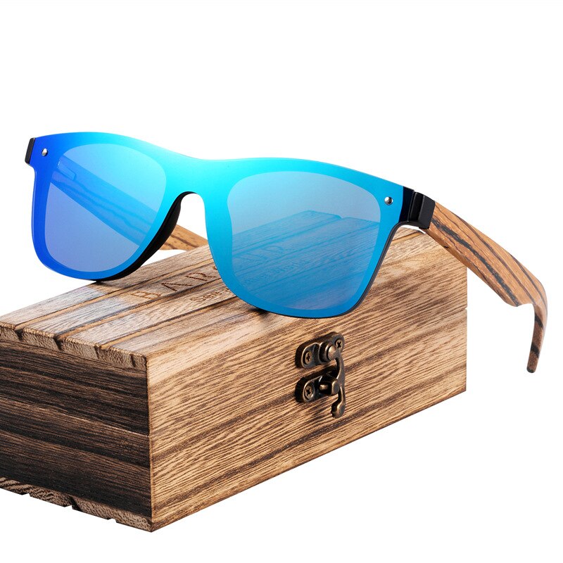 BARCUR Fashion Wooden Sunglasses Men Bamboo Temple Sun Glasses Women Wood Glasses Oculos de sol masculino - KiwisLove