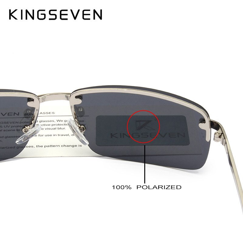 KINGSEVEN Rectangle Sunglasses Men Travel Polarized Rimless Sun glasses Male Fishing Eyewear Oculos Gafas N7905 - KiwisLove